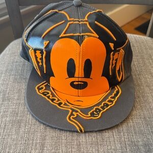 Disney Parks DJ Mickey Mouse Hat Adult Gray Orange Ball Cap